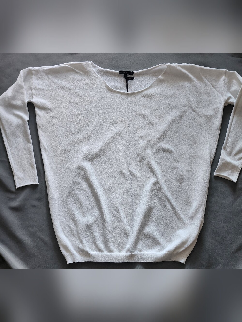 SARAH PACINI White Fine Knit Oversized Drapey Slouchy Sweater - One Size / TU